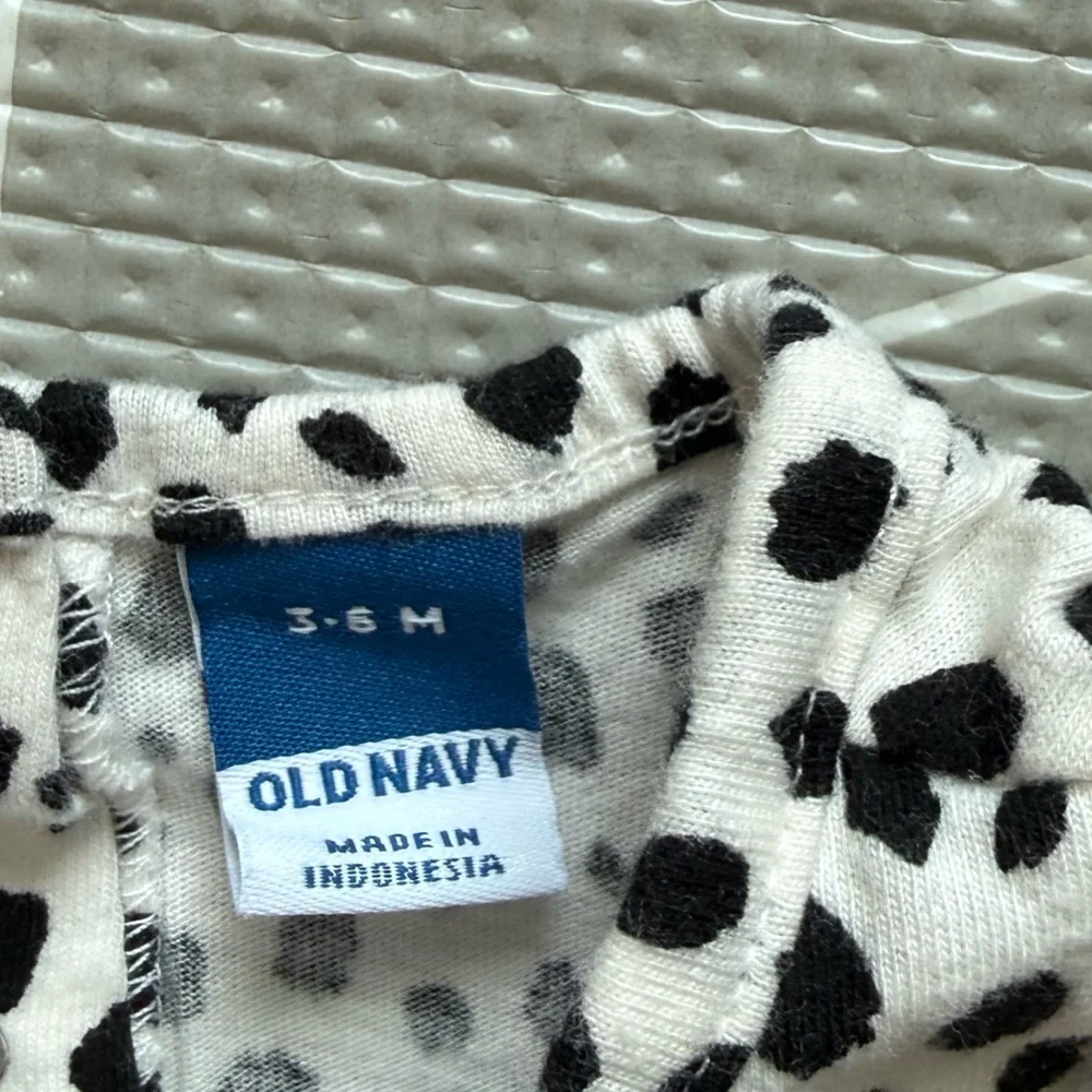 Old navy|Baby girl White and Black Spotted bubble romper,3-6M,boho summer style•